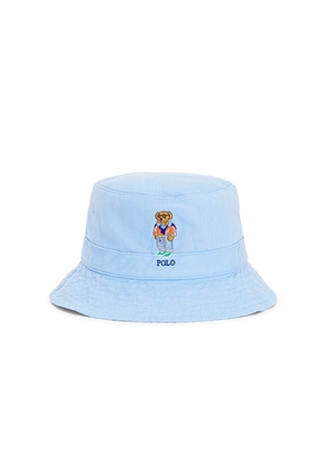 Polo Ralph Lauren Tissue Linen Classic Novelty Bear Loft Bucket Hat in Baby Blue. Size S/M. Also in L/XL.
