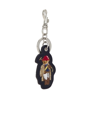 Polo Ralph Lauren Leather Novelty Bear Keyfob in Blue.