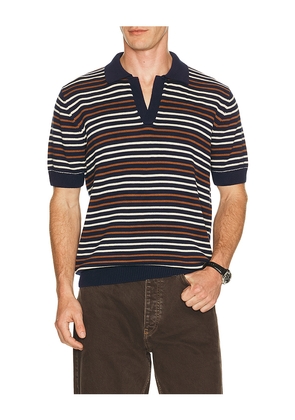 Percival Casa Martini Knitted Polo in Navy. Size S. Also in M, L, XL/1X.