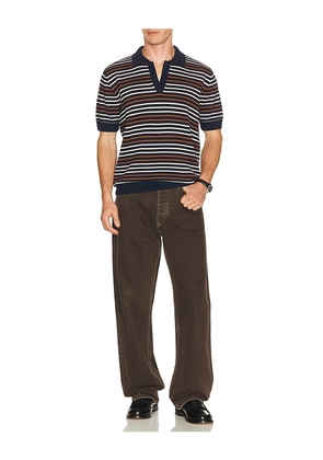 Percival Casa Martini Knitted Polo in Navy. Size S. Also in M, L, XL/1X.