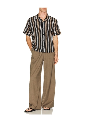 Percival Wade Crochet Shirt in Black. Size S. Also in M, L, XL/1X.