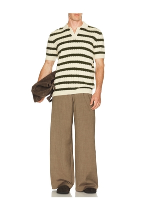 Percival Stine Knitted Polo in Cream. Size S. Also in M, L, XL/1X.