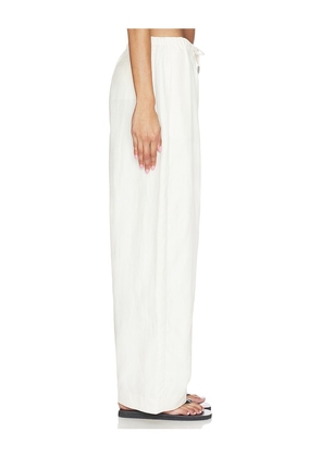 St. Agni Fine Drawstring Relaxed Pants in Ivory. Size XS. Also in S, M, XL.