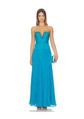 AMUR Fiora Pleated Dress in Blue. Size 2. Also in 10.