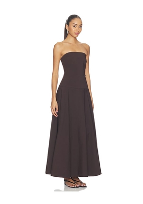 St. Agni Strapless Rouleau Dress in Chocolate. Size XS. Also in S, M, L.