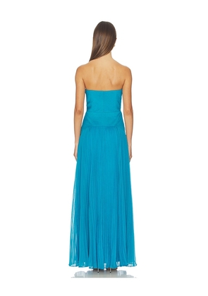 AMUR Fiora Pleated Dress in Blue. Size 2. Also in 10, 12.