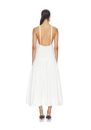 St. Agni Relaxed Pleat Dress in White. Size XS. Also in S, M.