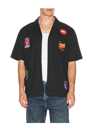 True Religion Camp Collar Shirt in Black. Size S. Also in M, L, XL/1X.