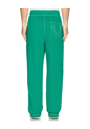 True Religion Crest Big T Baggy Sweats in Green. Size S. Also in M, L, XL/1X.