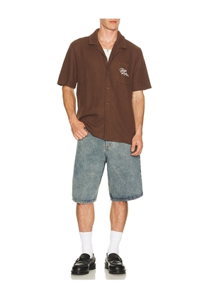 True Religion Blooms Camp Shirt in Brown. Size S. Also in M.