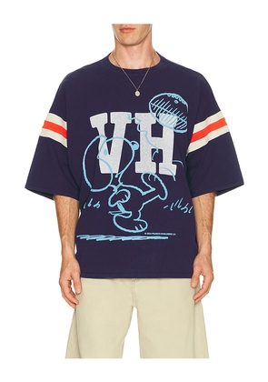 Vintage Heavy x Peanuts Snoopy Football Jersey in Blue. Size S. Also in M, L, XL/1X.