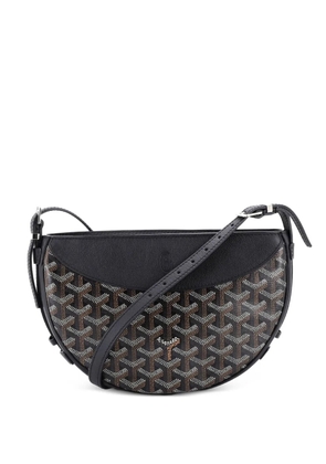 Goyard Pre-Owned Hirondelle Coated Canvas and Leather shoulder bag - Black