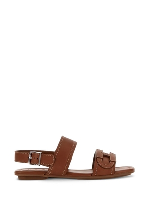 Hogan leather flat sandals - Brown