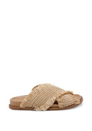 Michael Michael Kors Peyton raffia round-toe sandals - Neutrals