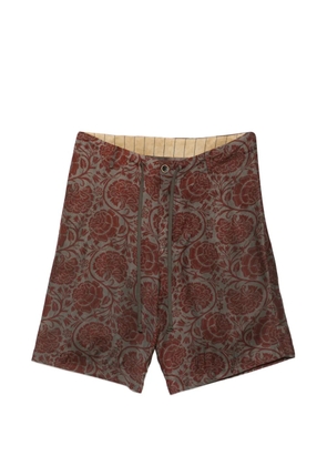 Uma Wang floral-print drawstring shorts - Red