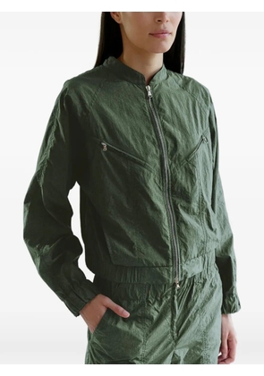 MINIMUM Sofiya crinkled zip-up bomber jacket - Green