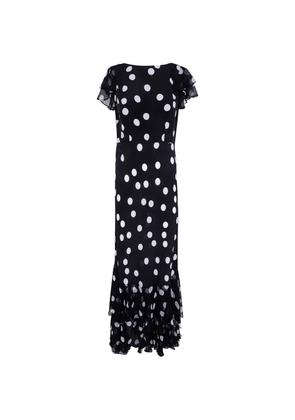 Rixo polka-dot pattern ruffled dress - Black