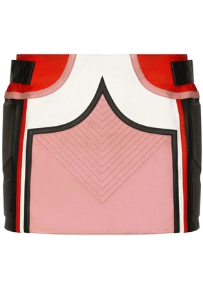 Dolce & Gabbana colour-block decorative-stitching miniskirt - Pink