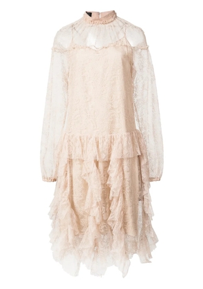 Rochas sheer lace dress - Neutrals