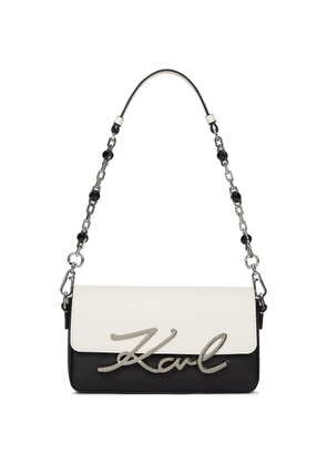 Karl Lagerfeld K/Signature bead-embellished shoulder bag - Black
