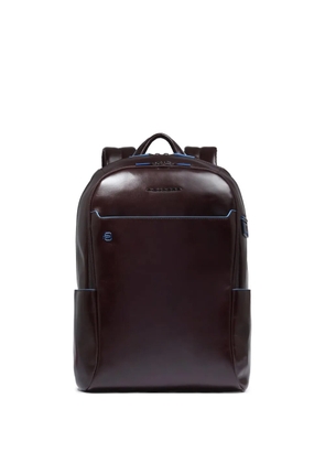 PIQUADRO 15.6' leather laptop backpack - Brown