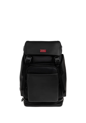 Diesel logo-plaque buckle-fastening backpack - Black