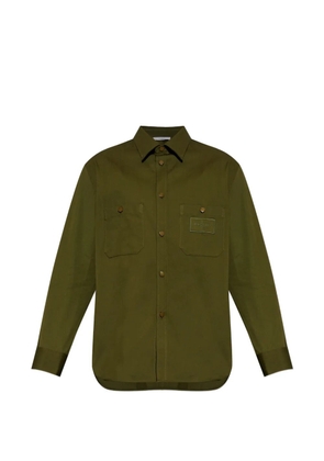 Givenchy Couture Seam logo-patch pocket-detail cotton shirt - Green