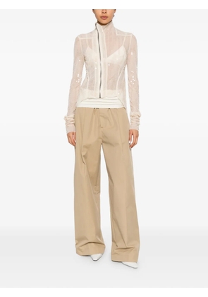Rick Owens Lilies sequin-embellished sheer jacket - Neutrals