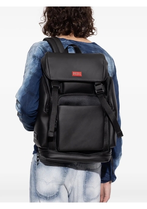 Diesel logo-plaque buckle-fastening backpack - Black