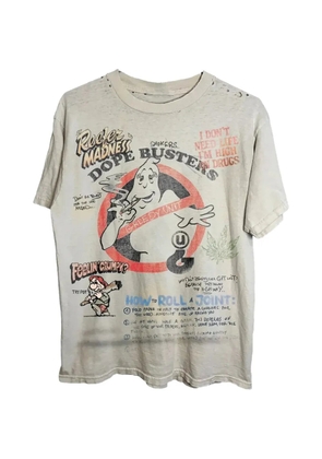 GrEeDy uNiT distressed short-sleeve T-shirt - Neutrals