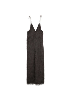 Alysi V-neck fringed maxi dress - Brown