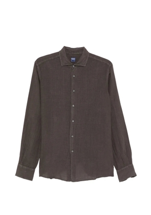 Fedeli Nick slub-texture shirt - Brown