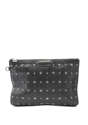 Jimmy Choo Pre-Owned 2010s Derek star studs leather clutch bag - Black