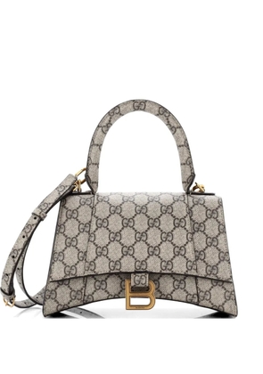 Gucci Pre-Owned x Balenciaga The Hacker Project Hourglass Top Handle Bag GG Coated Canvas Small shoulder bag - Brown