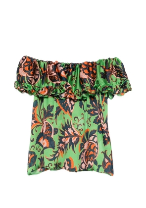 ETRO ruffled floral-print blouse - Green