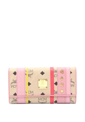 MCM Pre-Owned 10s Visetos bi-fold leather wallet - Neutrals