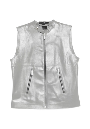 SAPIO metallic-finish sleeveless gilet - Silver
