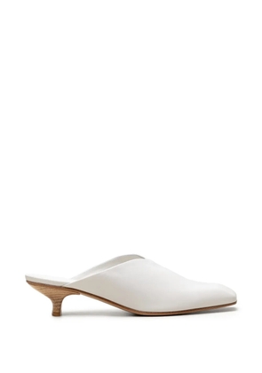 Vicini square-toe kitten-heel mules - White