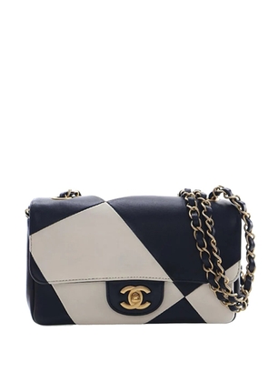 CHANEL Pre-Owned 2021-2025 Mini Rectangular Classic Lambskin Geometric Patchwork Single Flap crossbody bag - Black