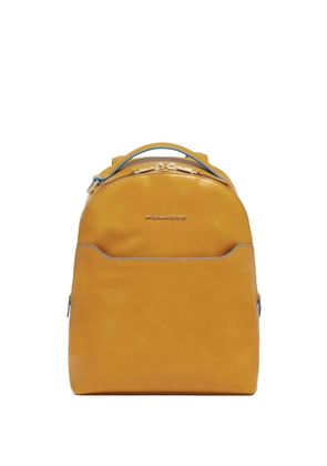 PIQUADRO small Blue Square leather backpack - Yellow