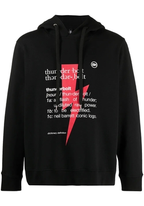 Neil Barrett Thunderbolt-print hoodie - Black
