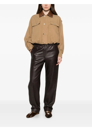 FRAME leather-collar jacket - Brown