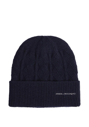PIQUADRO cable-knit beanie hat - Blue