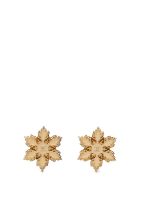 CHANEL Pre-Owned 2001 CC Gold Plated and Enamel Snowflake Push Back Earrings costume earrings