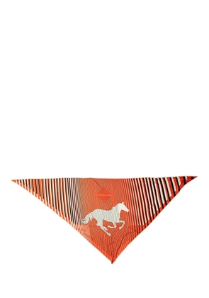 Hermès Pre-Owned 2021-2025 Triangular H Au Galop Silk Scarf scarves - Orange