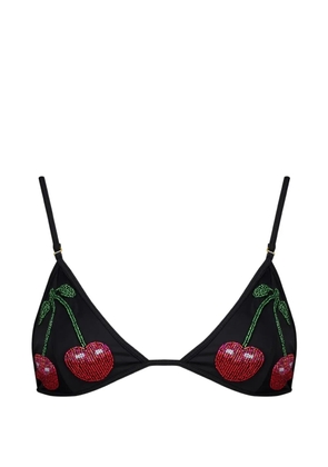 Leslie Amon La Cerise bead-embellished bikini top - Black