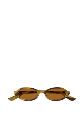 Alexander McQueen Havana oval-frame sunglasses - Brown
