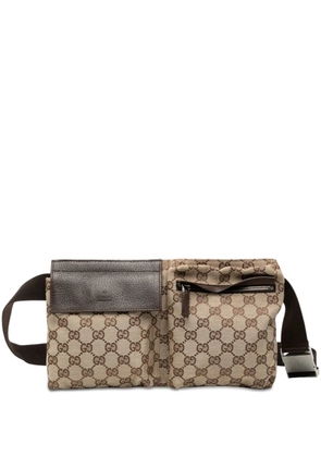 Gucci Pre-Owned 2000-2015 GG Canvas Double Pocket belt bag - Neutrals