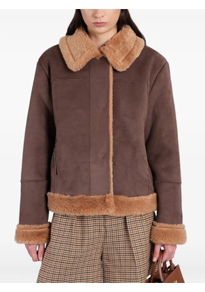 MC2 Saint Barth faux-shearling trim jacket - Brown