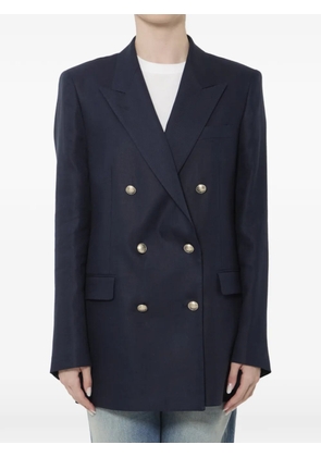 Tagliatore double-breasted linen jacket - Blue